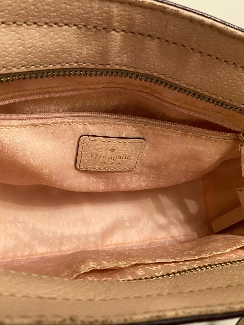 Kate Spade Blush Pink Leather Crossbody Bag with Adjustable Strap